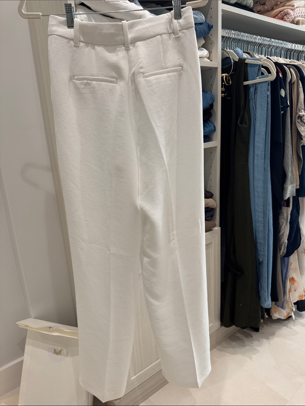 Aritzia White Wide-Leg High-Rise Trousers - Picture 5 of 5